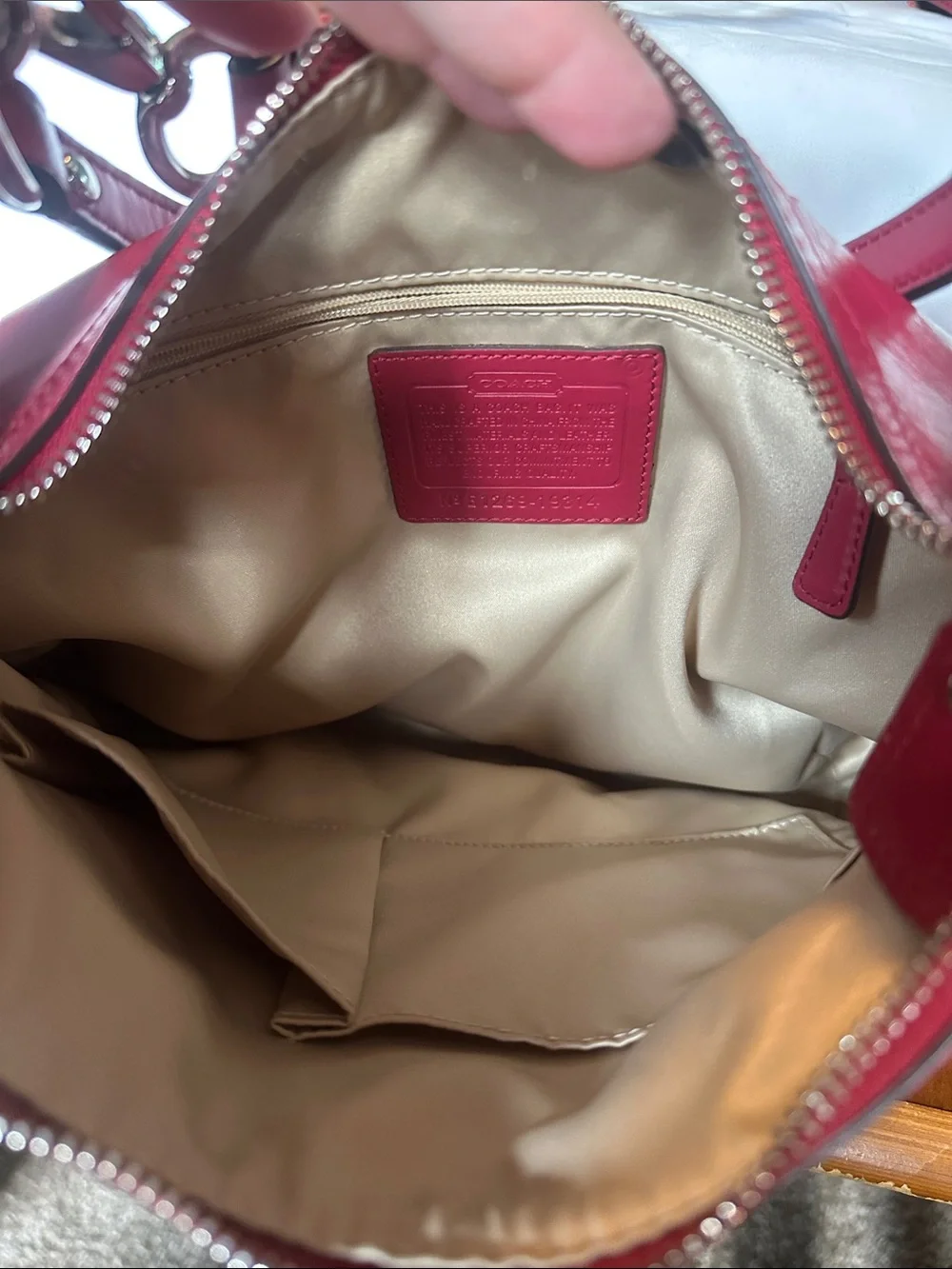 Coach Woven Leather Shoulder Bag in Raspberry - Picture 5 of 7